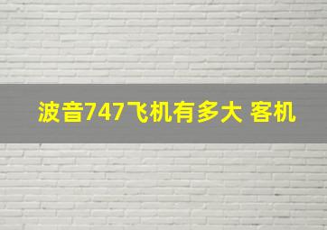 波音747飞机有多大 客机